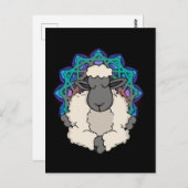 Sheep Lover Meditating Gift Women Yoga Meditation Postkarte (Vorne/Hinten)