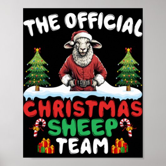Sheep Lover Xmas Lights Christmas Tree Christmas S Poster (Vorne)