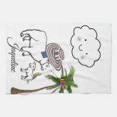 Sheep Palm Tree Wolken Küche Handtuch (Horizontal)