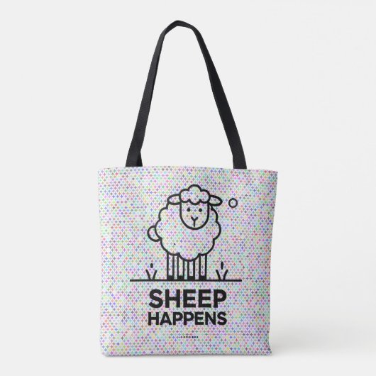 SHEEP PASSIERT Funny All-Over-Print Tote Bag Tasche (Rückseite)