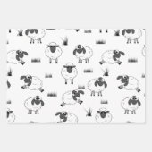 Sheep Pattern - Black and White Geschenkpapier Set (Vorderseite)