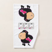Sheep Pink Hearts Hands Badezimmer Handtuch Sets (Handtuch)