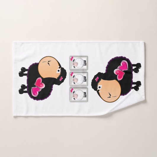Sheep Pink Hearts Hands Badezimmer Handtuch Sets (Handtuch)