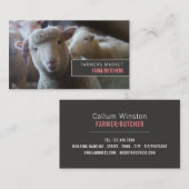 Sheep Portrait, Bauer & Butcher Visitenkarte (Vorne/Hinten)