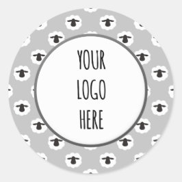 Sheep Print / Fibre Artist Ihr Logo Runder Aufkleber