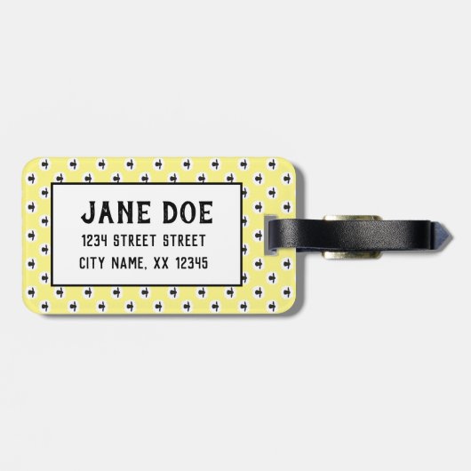 Sheep Print Fibre Crafts Gepäckanhänger (Rückseite horizontal)