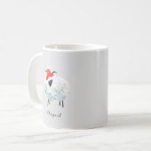 Sheep santa farm rustic gray watercolor kaffeetasse (Vorderseite Links)