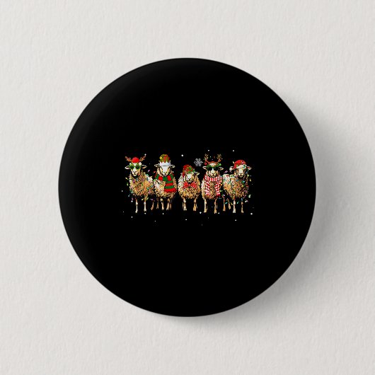 Sheep Santa Xmas Funny Sheep Lover Gift Christmas Button (Vorderseite)