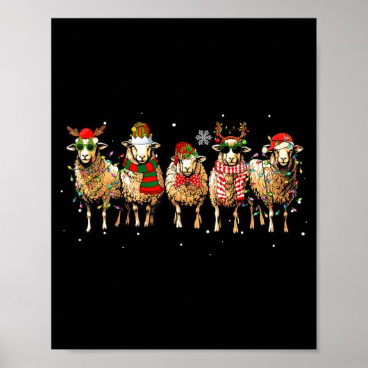 Sheep Santa Xmas Funny Sheep Lover Gift Christmas  Poster (Vorne)