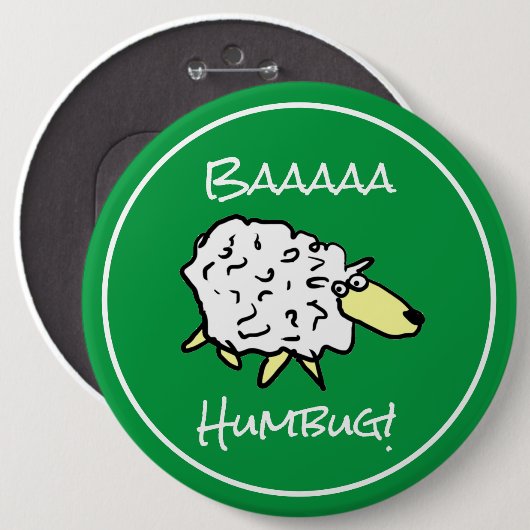 Sheep Says Baaa Humbug - Weihnachten Button (Vorne & Hinten)