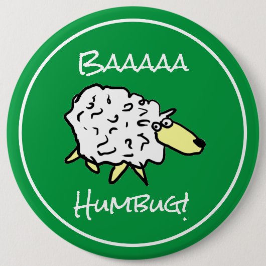 Sheep Says Baaa Humbug - Weihnachten Button (Vorderseite)