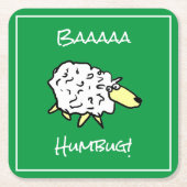 Sheep Says Baaa Humbug - Weihnachten Rechteckiger Pappuntersetzer (Vorderseite)