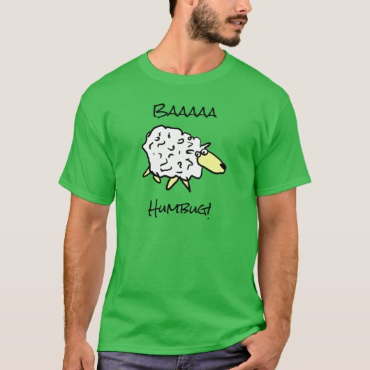 Sheep Says Baaa Humbug - Weihnachten T-Shirt (Vorderseite)