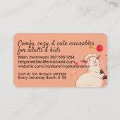 Sheep scooter crochet knitting knitter handspun visitenkarte (Rückseite)