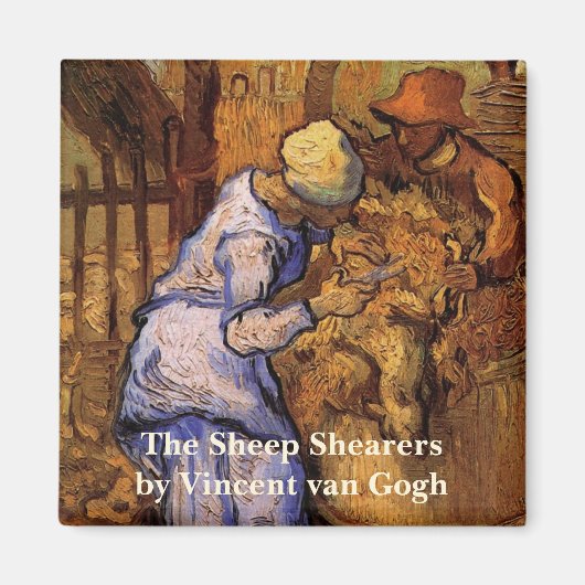 Sheep Sherzers (nach Millet) von Vincent van Gogh Magnet (Vorne)