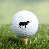 Sheep Silhouette - Black Animal Golfball (Insitu T-Shirt)