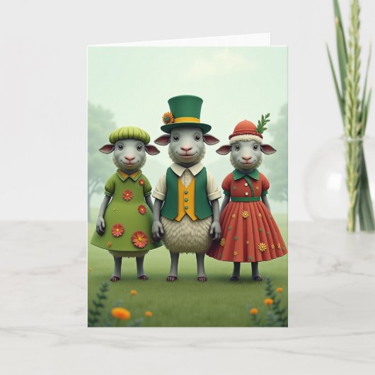 Sheep Springtime Friends Card Karte (Vorderseite)