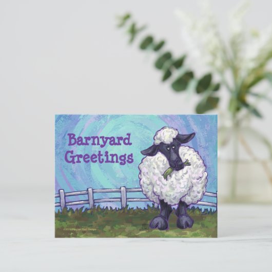Sheep Stationery Postkarte (Stehend Vorderseite)