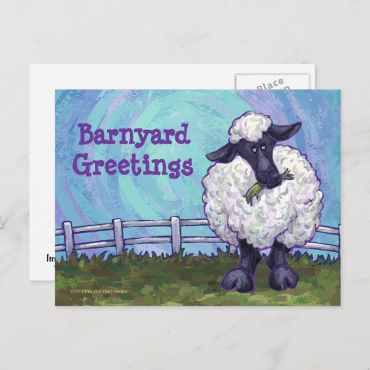 Sheep Stationery Postkarte (Vorne/Hinten)