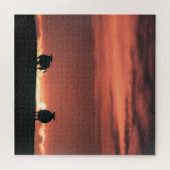 Sheep Sunset Nature Foto Puzzle (Horizontal)