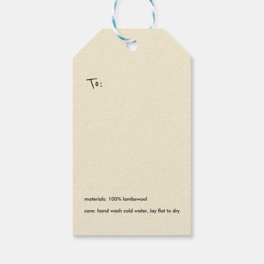 Sheep Themed Knitters Geschenkanhänger (Rückseite)