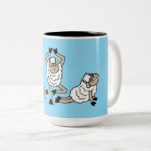 Sheep Three Tired Exhausted Yoga Meditation Poses Zweifarbige Tasse (VorderseiteRechts)