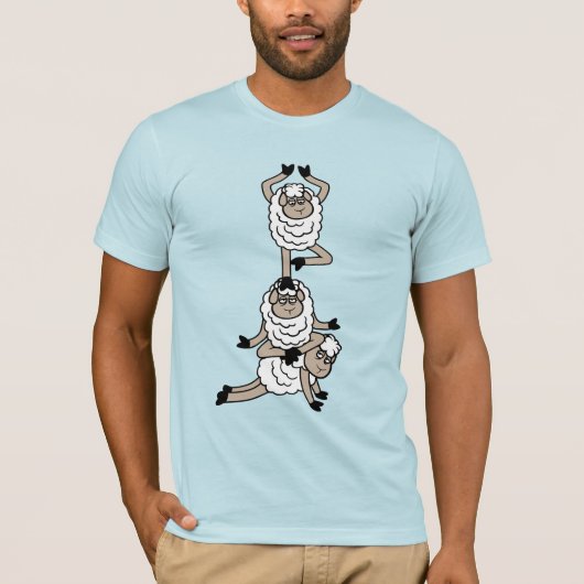 Sheep Tower Tired Bored Exhausted Yoga Meditation T-Shirt (Vorderseite)