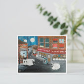 Sheep Town Malerei von Alfred Fox Collvable Postkarte (Stehend Vorderseite)