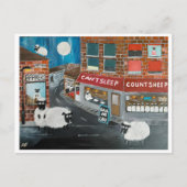 Sheep Town Malerei von Alfred Fox Collvable Postkarte (Vorderseite)