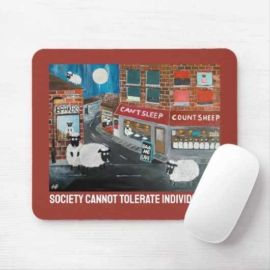Sheep Town Painting by Alfred Fox Mousepad (Mit Mouse)
