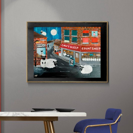 Sheep Town Painting von Alfred Fox Leinwanddruck