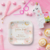 Sheep Twinkle Twinkle Moon Stars Girl Babydusche Pappteller (Party)