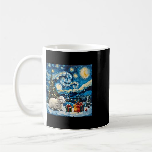 Sheep Van Gogh Style Starry Night Weihnachtsfest Kaffeetasse (Links)