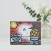 Sheep Wagon von Lori Everett Postkarte (Stehend Vorderseite)