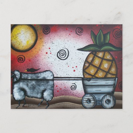 Sheep Wagon von Lori Everett Postkarte (Vorderseite)