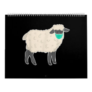Sheep Wearing Mask Cute Animal gift Kalender