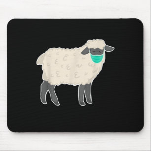 Sheep Wearing Mask Cute Animal gift Mousepad