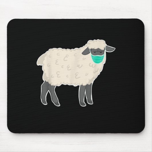 Sheep Wearing Mask Cute Animal gift Mousepad (Vorne)