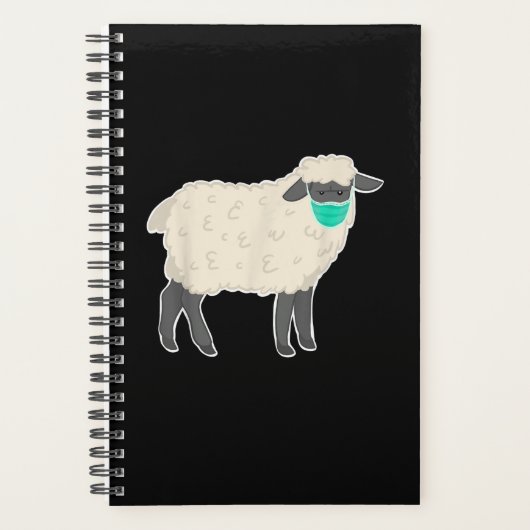 Sheep Wearing Mask Cute Animal gift Planer (Vorderseite)