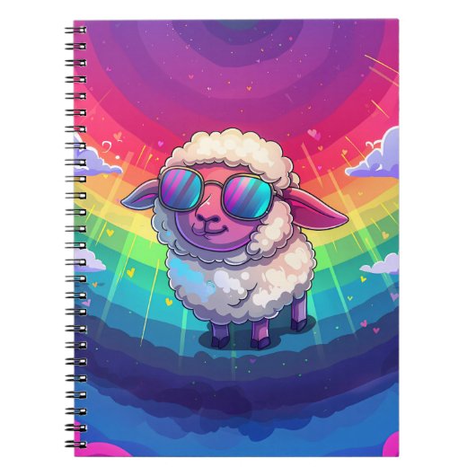 Sheep Wearing Sonnenbrillen Notebook Notizblock (Vorderseite)