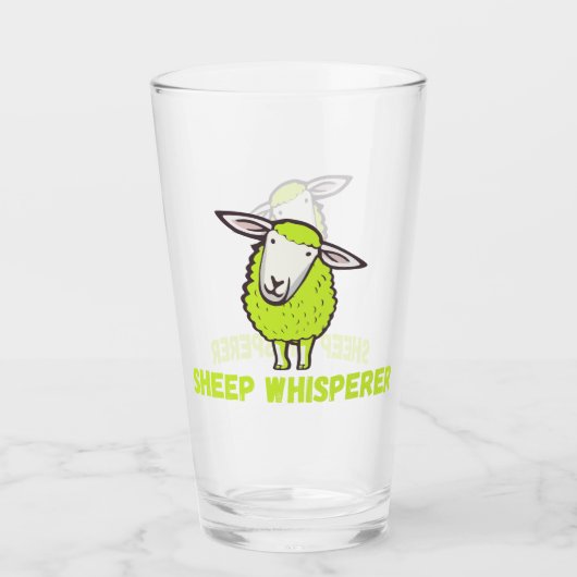 Sheep Whisperer Niedlich Funny Funny Sheep Glas (Vorderseite)