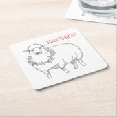 Sheep With Holly Rechteckiger Pappuntersetzer (angewinkelt)