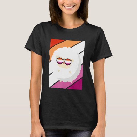 Sheep With Pride Lesbian Flag LGBTQ Proud Ally Pri T-Shirt (Vorderseite)