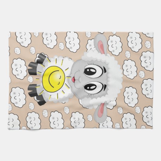Sheep Wolken Sun Kitchen Handtuch (Horizontal)