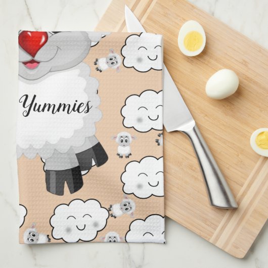 Sheep Wolken Sun Kitchen Handtuch (Viertel Falte)