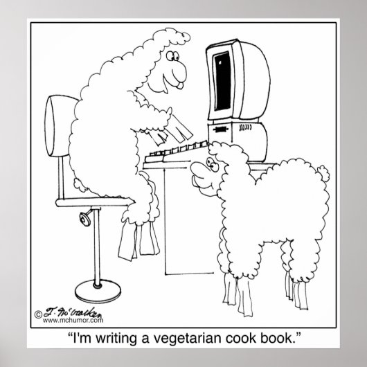 Sheep Write Veggie Cook Book Poster (Vorne)