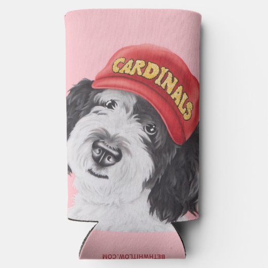 Sheepadoodle Baseball kann kühler Selters Dosenkühler (Rückseite)