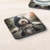 Sheepadoodle Biker Untersetzer (Linke Seite)