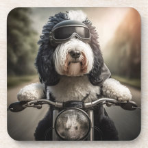 Sheepadoodle Biker Untersetzer