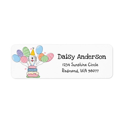 Sheepadoodle Birthday Party Rücksendeadresse (Vorne)